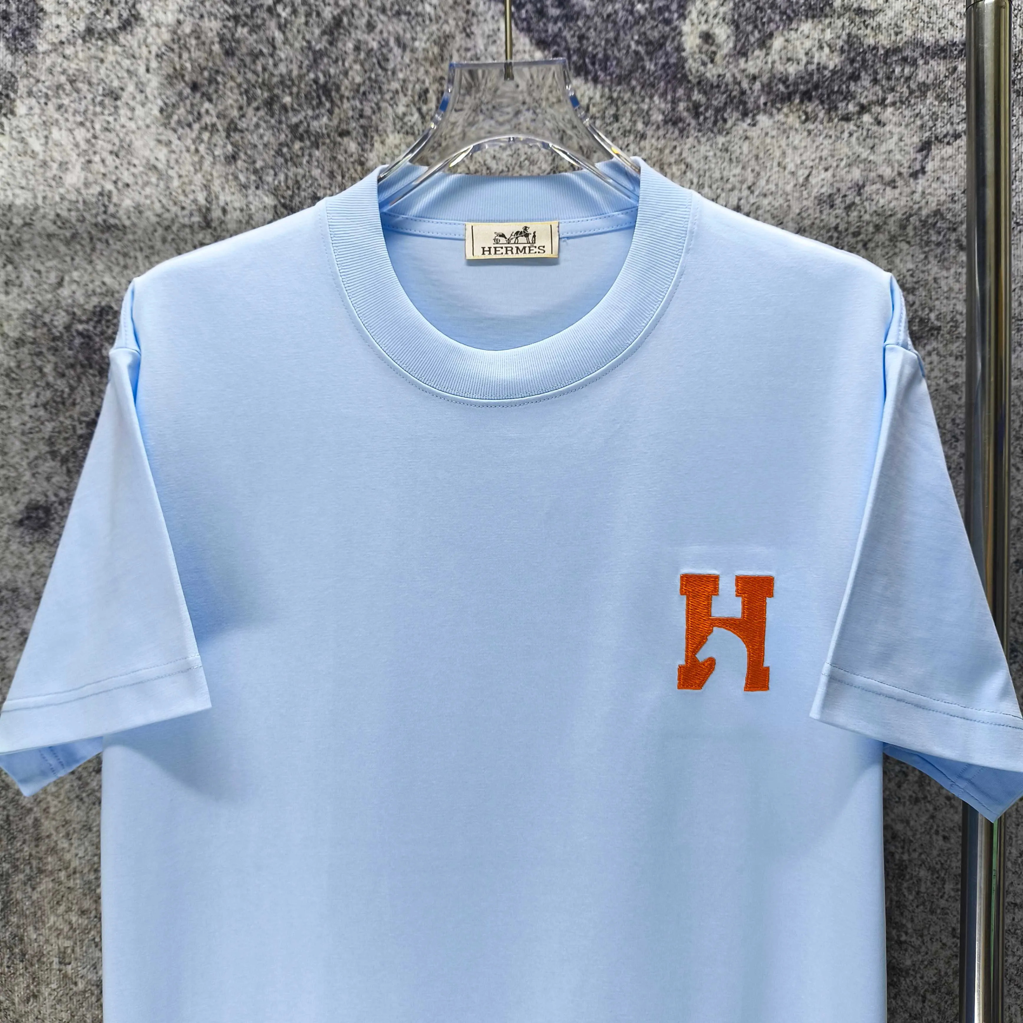 HERMES* * 2026 New Arrival logo 300g t Same Style Size S M L XL XXL Black White Purple Light Blue